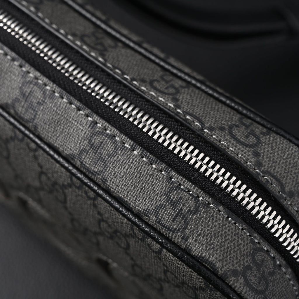 Ophidia GG Supreme Belt Bag  Black/Grey Monogram