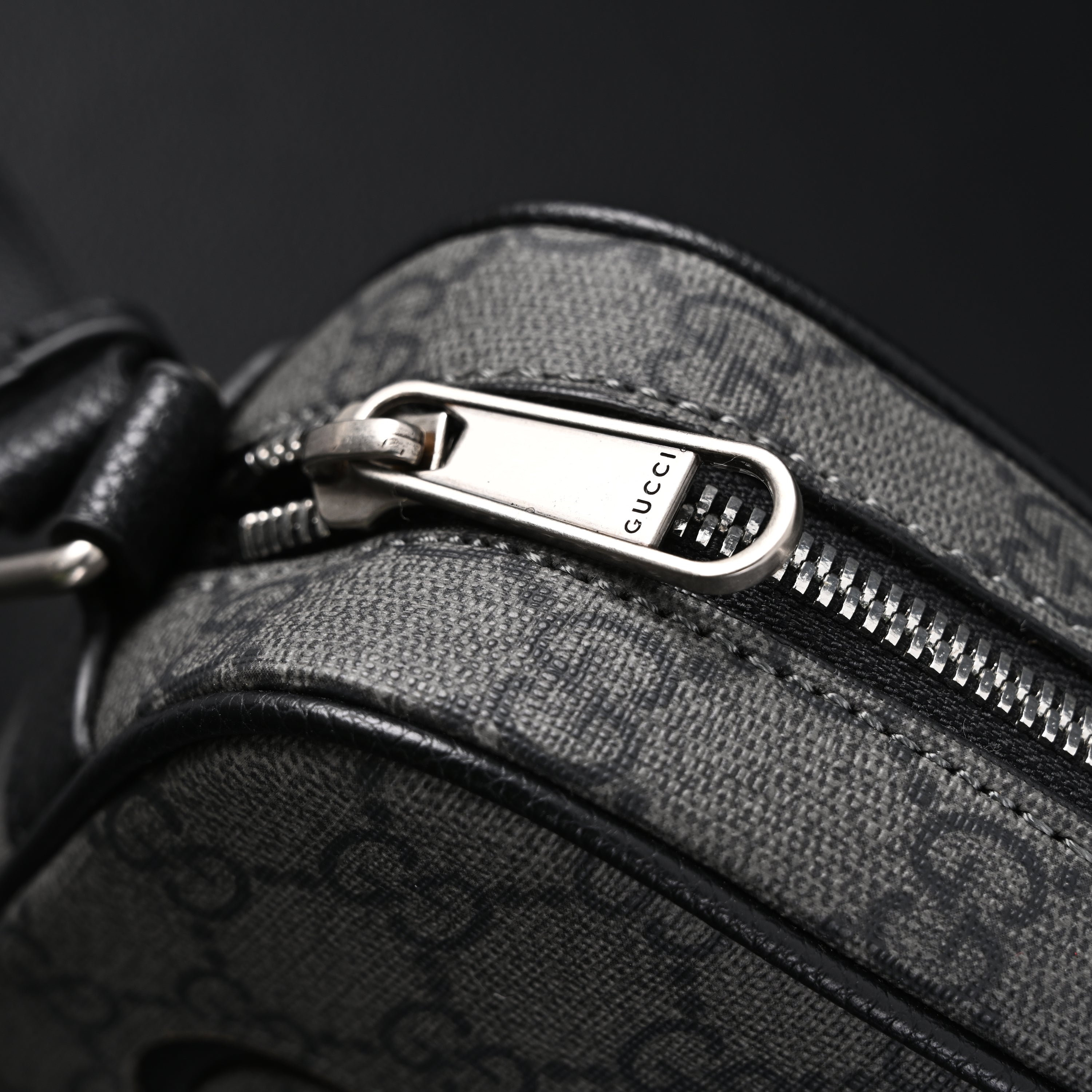 Ophidia GG Supreme Belt Bag  Black/Grey Monogram