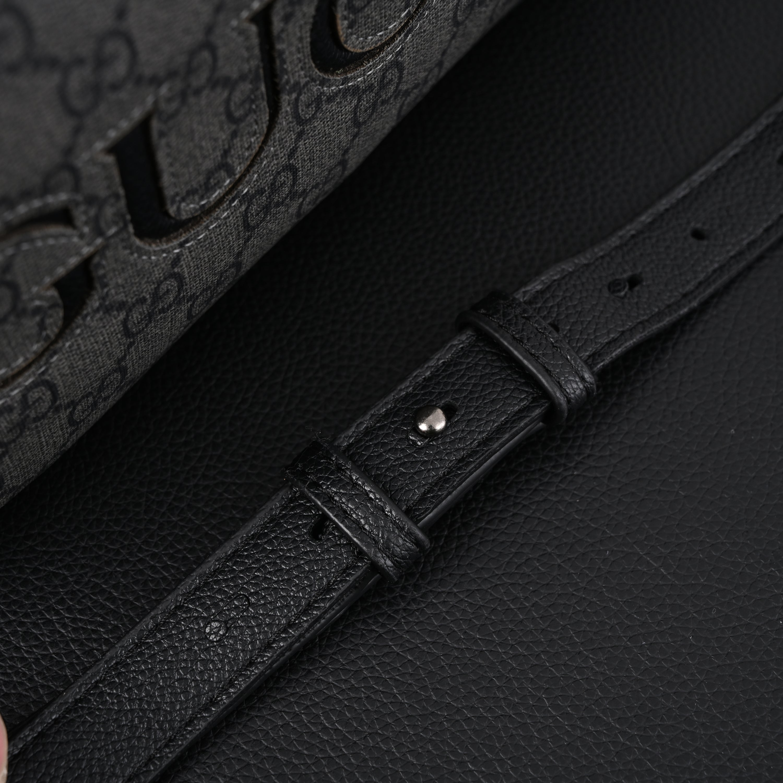 Ophidia GG Supreme Belt Bag  Black/Grey Monogram