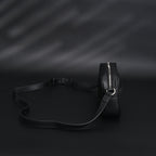 Black Leather Embossed Logo Belt Bag