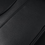 Black Leather Embossed Logo Belt Bag