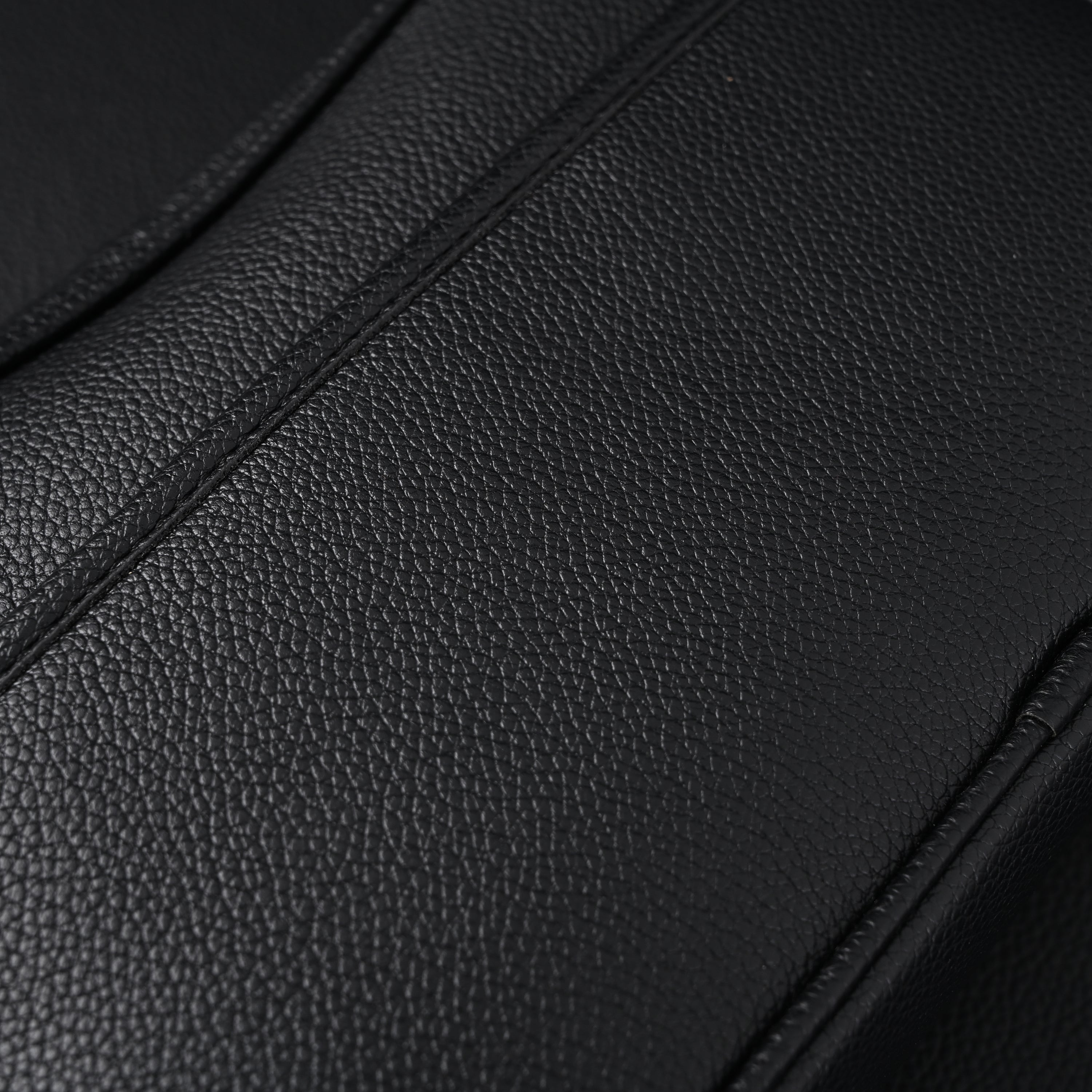 Black Leather Embossed Logo Belt Bag