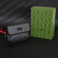 Ophidia GG Supreme Belt Bag  Black/Grey with Web Strap