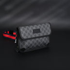 Ophidia GG Supreme Belt Bag  Black/Grey with Web Strap