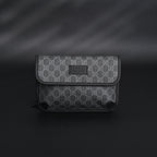 Ophidia GG Supreme Belt Bag  Black/Grey with Web Strap