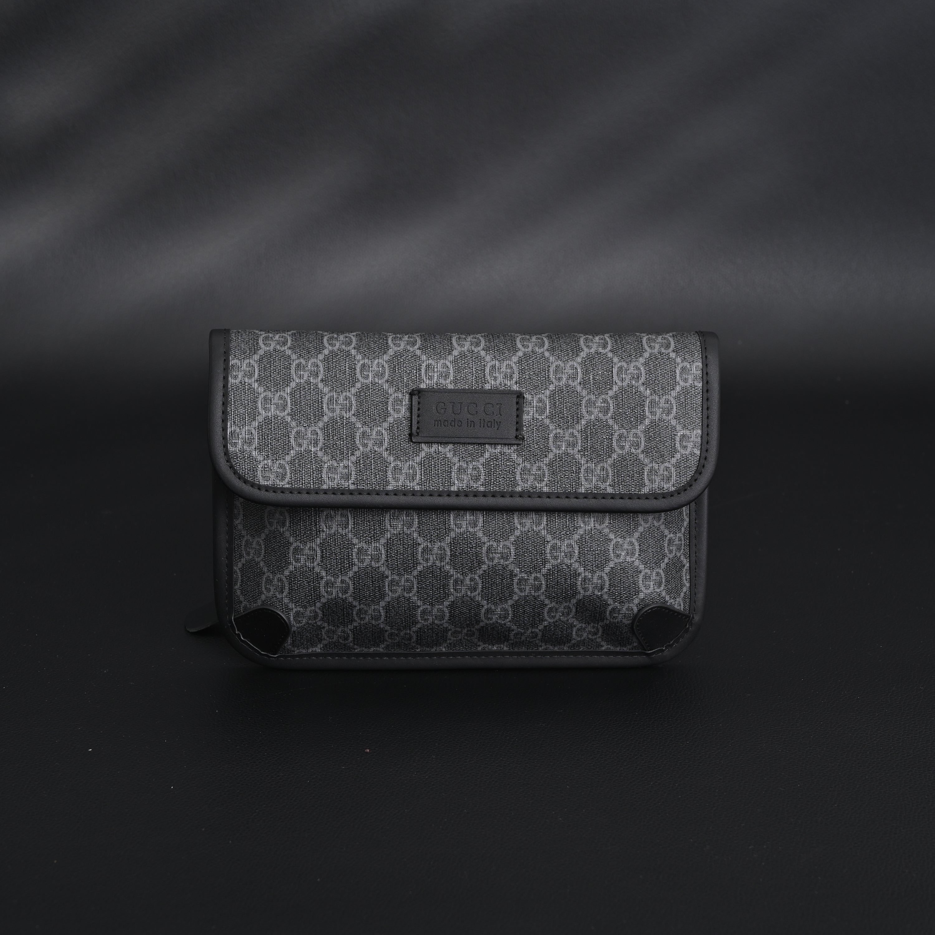 Ophidia GG Supreme Belt Bag  Black/Grey with Web Strap