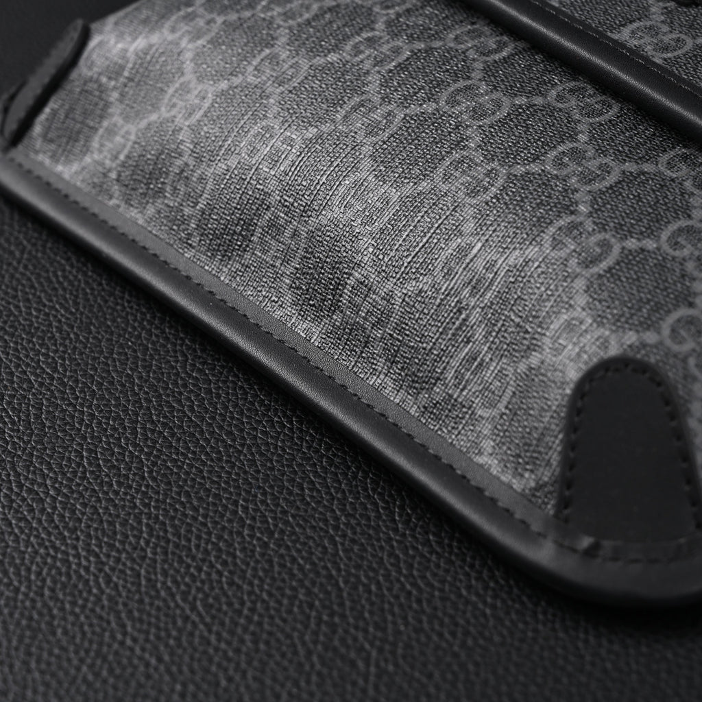 Ophidia GG Supreme Belt Bag  Black/Grey with Web Strap
