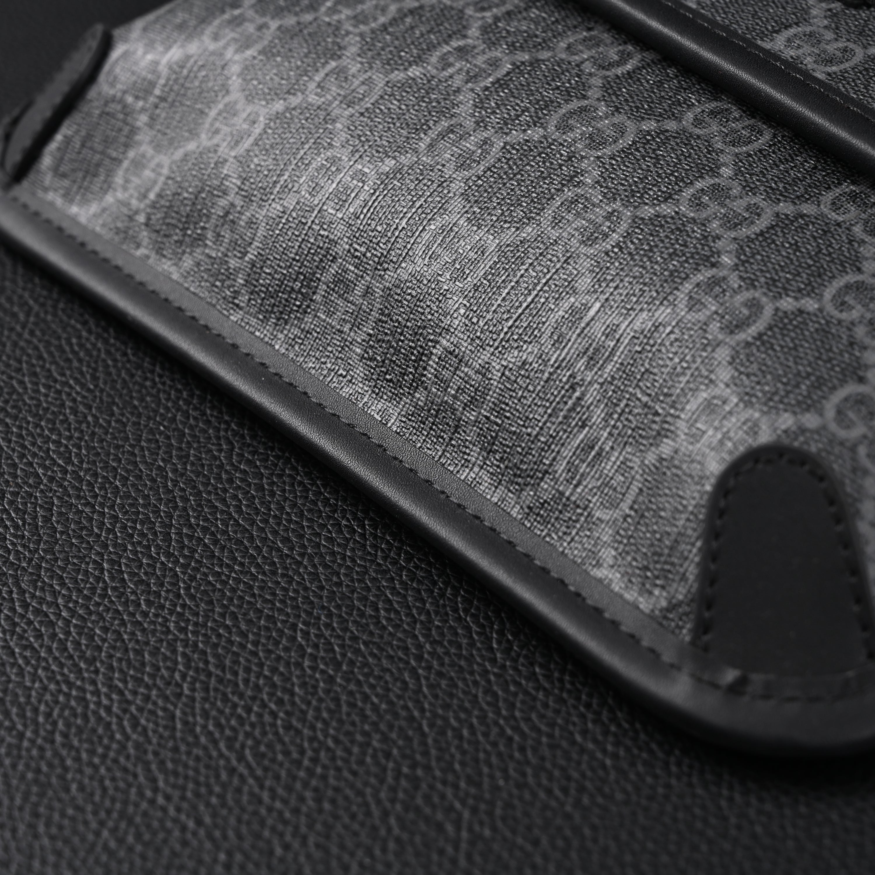 Ophidia GG Supreme Belt Bag  Black/Grey with Web Strap