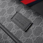 Ophidia GG Supreme Belt Bag  Black/Grey with Web Strap