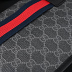 Ophidia GG Supreme Belt Bag  Black/Grey with Web Strap