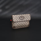 Ophidia GG Supreme Mini Belt Bag  Beige/Ebony with Web Stripe