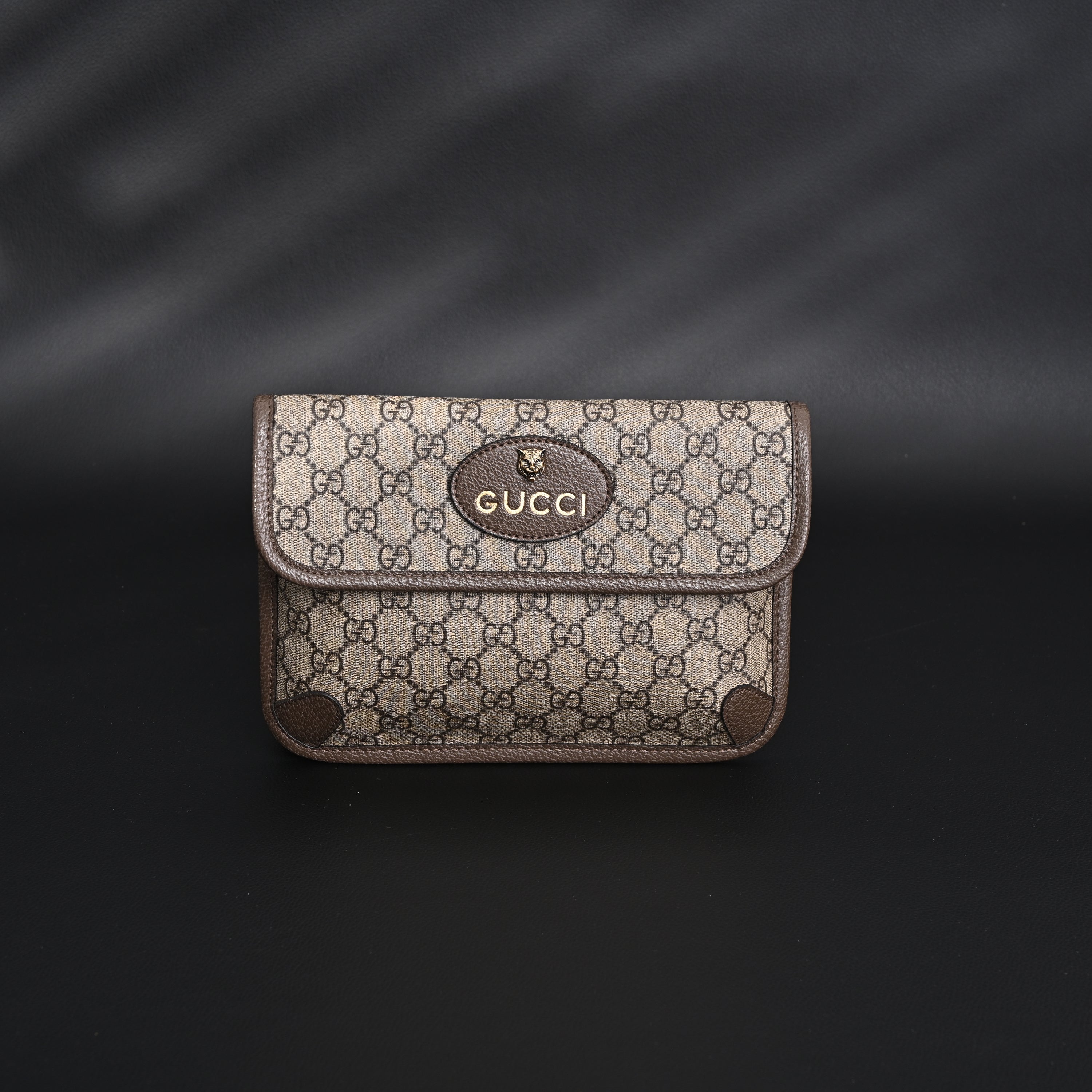 Ophidia GG Supreme Mini Belt Bag  Beige/Ebony with Web Stripe