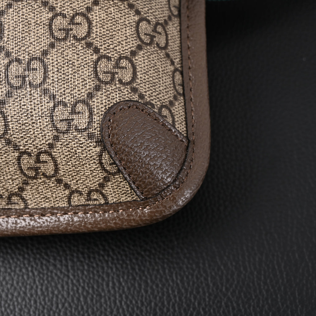 Ophidia GG Supreme Mini Belt Bag  Beige/Ebony with Web Stripe