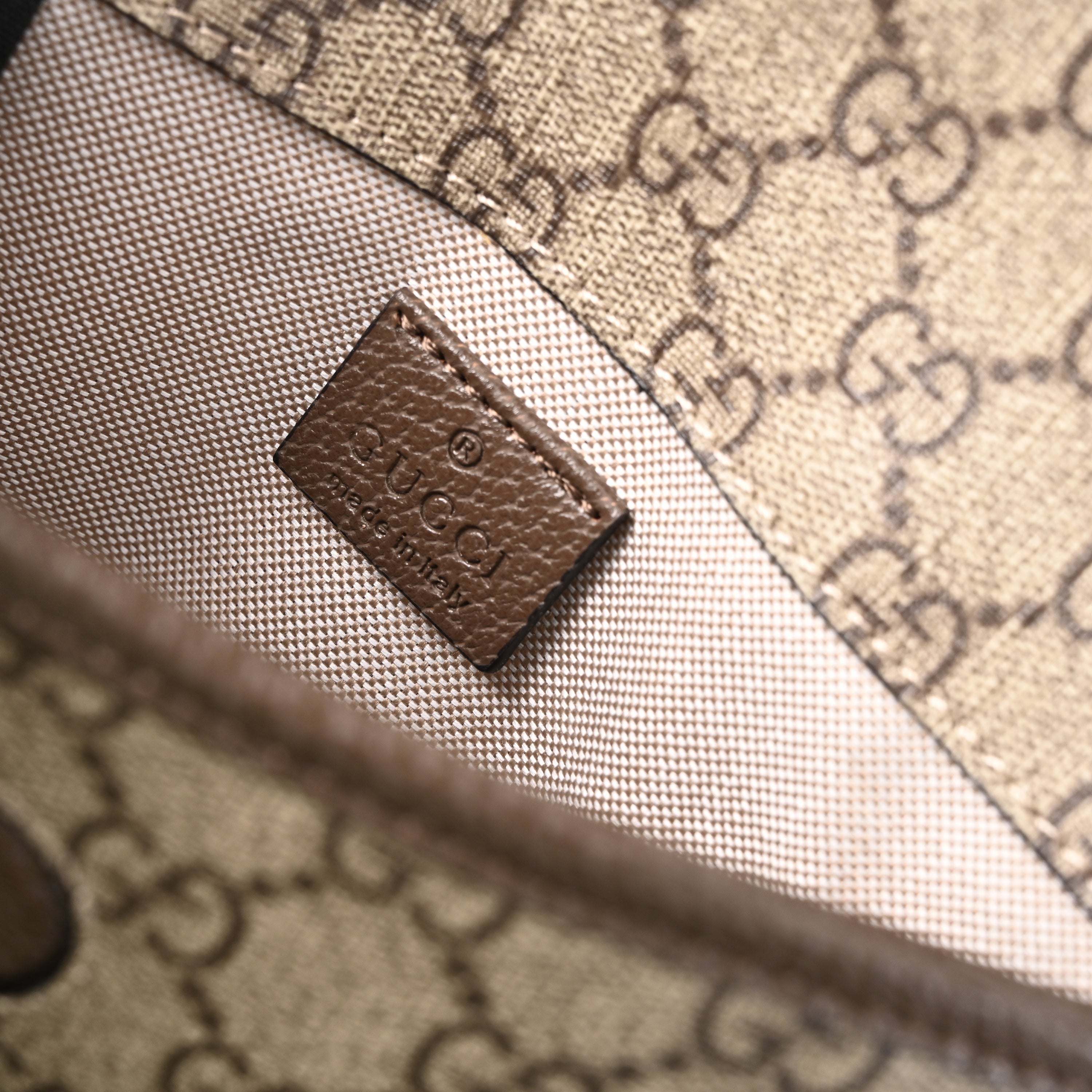 Ophidia GG Supreme Mini Belt Bag  Beige/Ebony with Web Stripe
