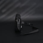 Saddle Crossbody Bag  Black Grained Calfskin with Silver-Tone Hardware
