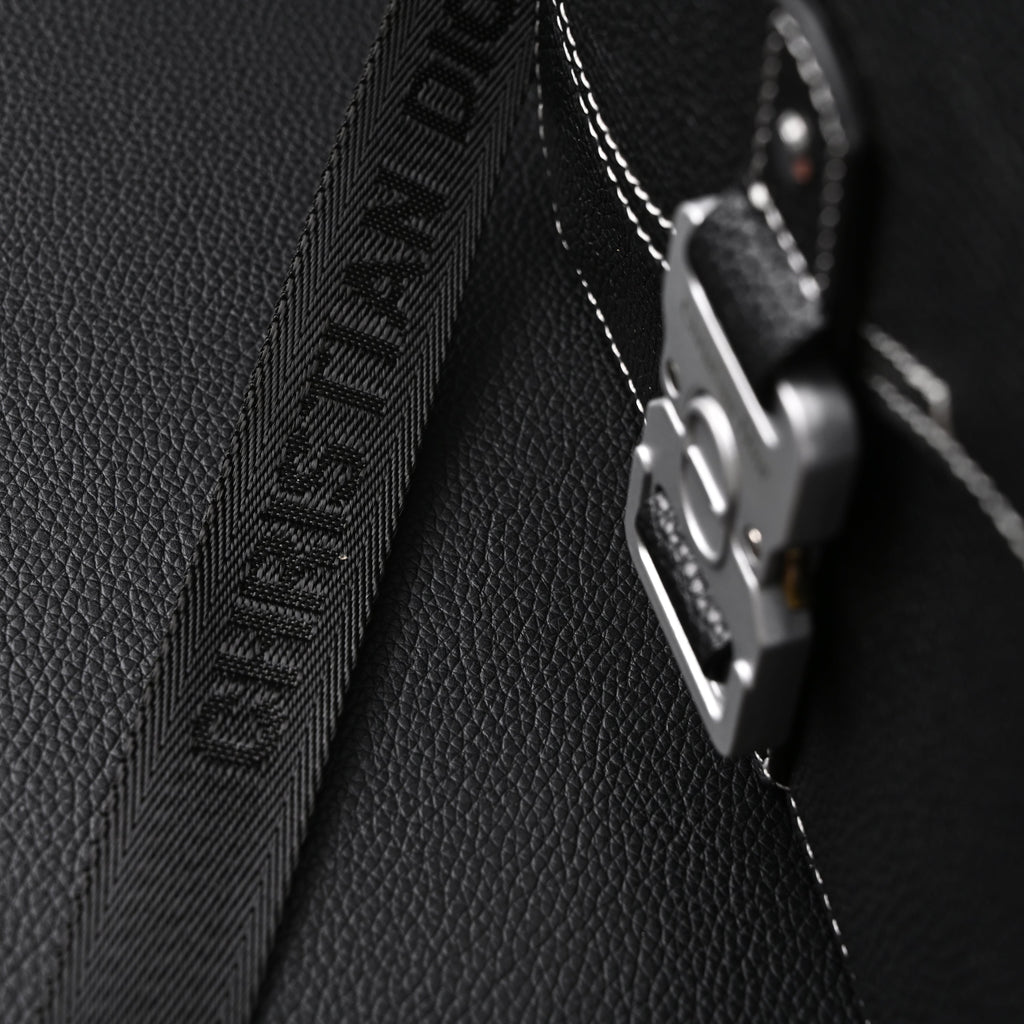 Saddle Crossbody Bag  Black Grained Calfskin with Silver-Tone Hardware
