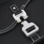 Saddle Crossbody Bag  Black Grained Calfskin with Silver-Tone Hardware