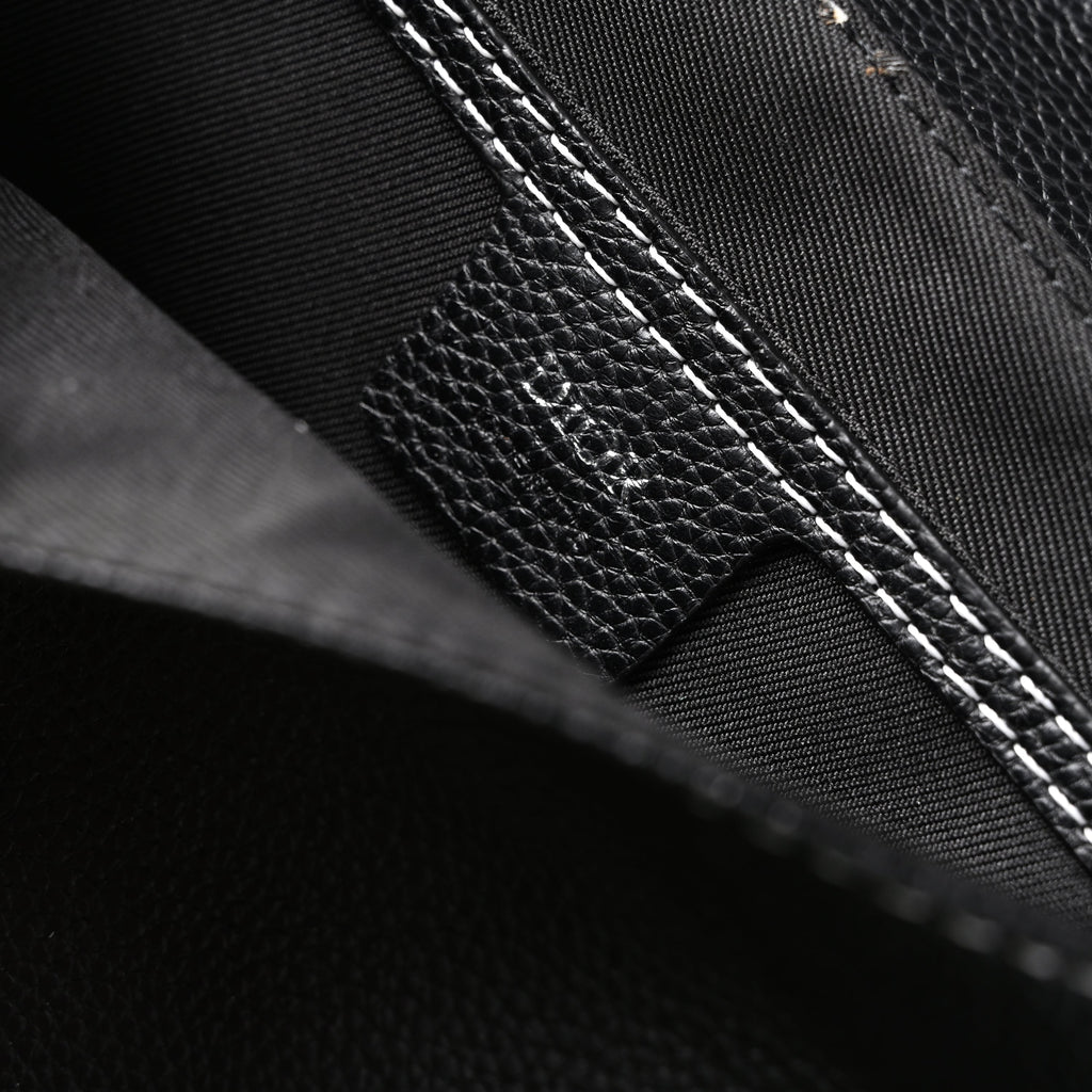 Saddle Crossbody Bag  Black Grained Calfskin with Silver-Tone Hardware