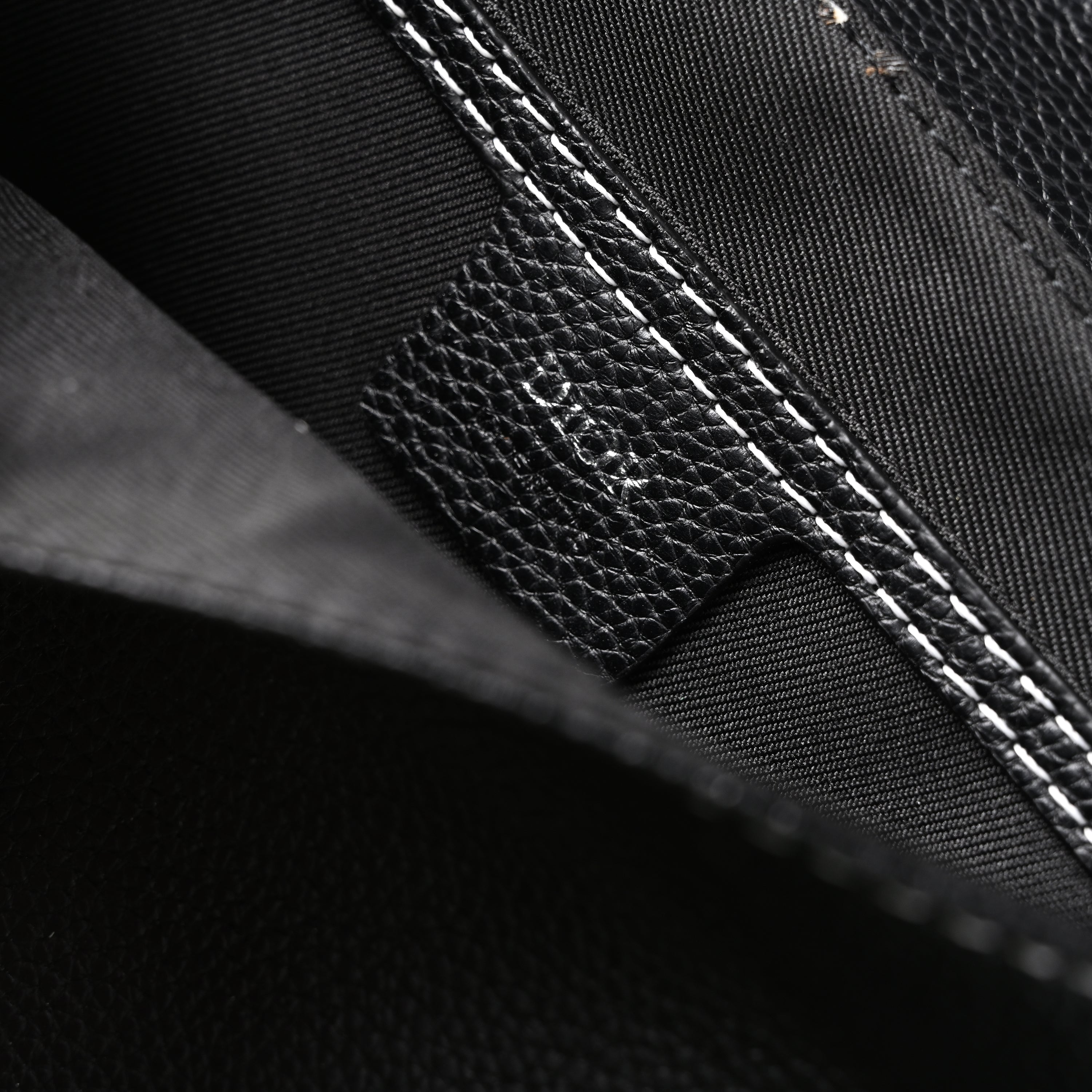 Saddle Crossbody Bag  Black Grained Calfskin with Silver-Tone Hardware