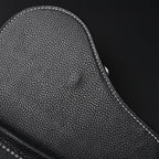 Saddle Crossbody Bag  Black Grained Calfskin with Silver-Tone Hardware
