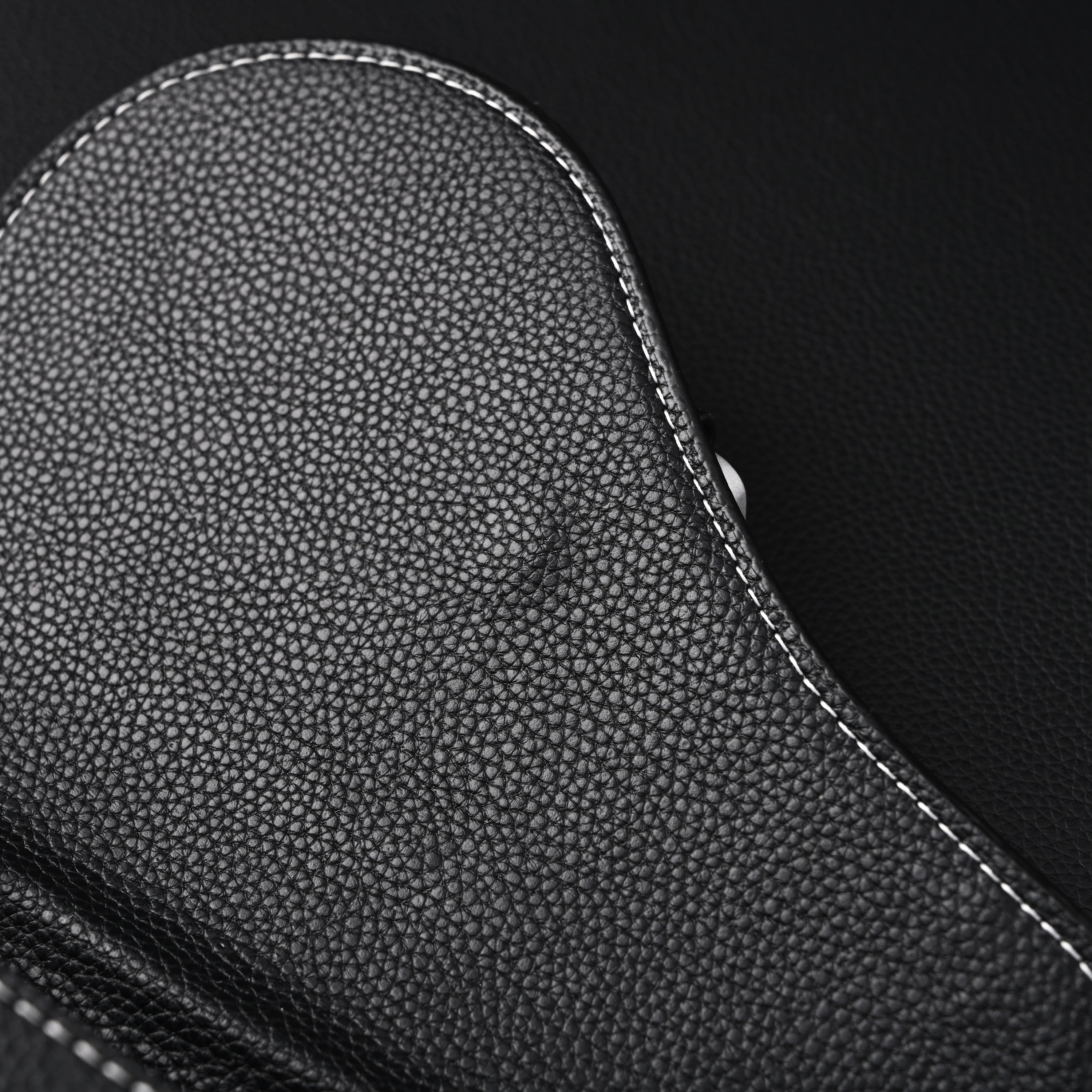 Saddle Crossbody Bag  Black Grained Calfskin with Silver-Tone Hardware