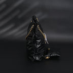 19 Flap Bag  Black Quilted Lambskin with Gold & Ruthenium Hardware