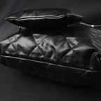 19 Flap Bag  Black Quilted Lambskin with Gold & Ruthenium Hardware