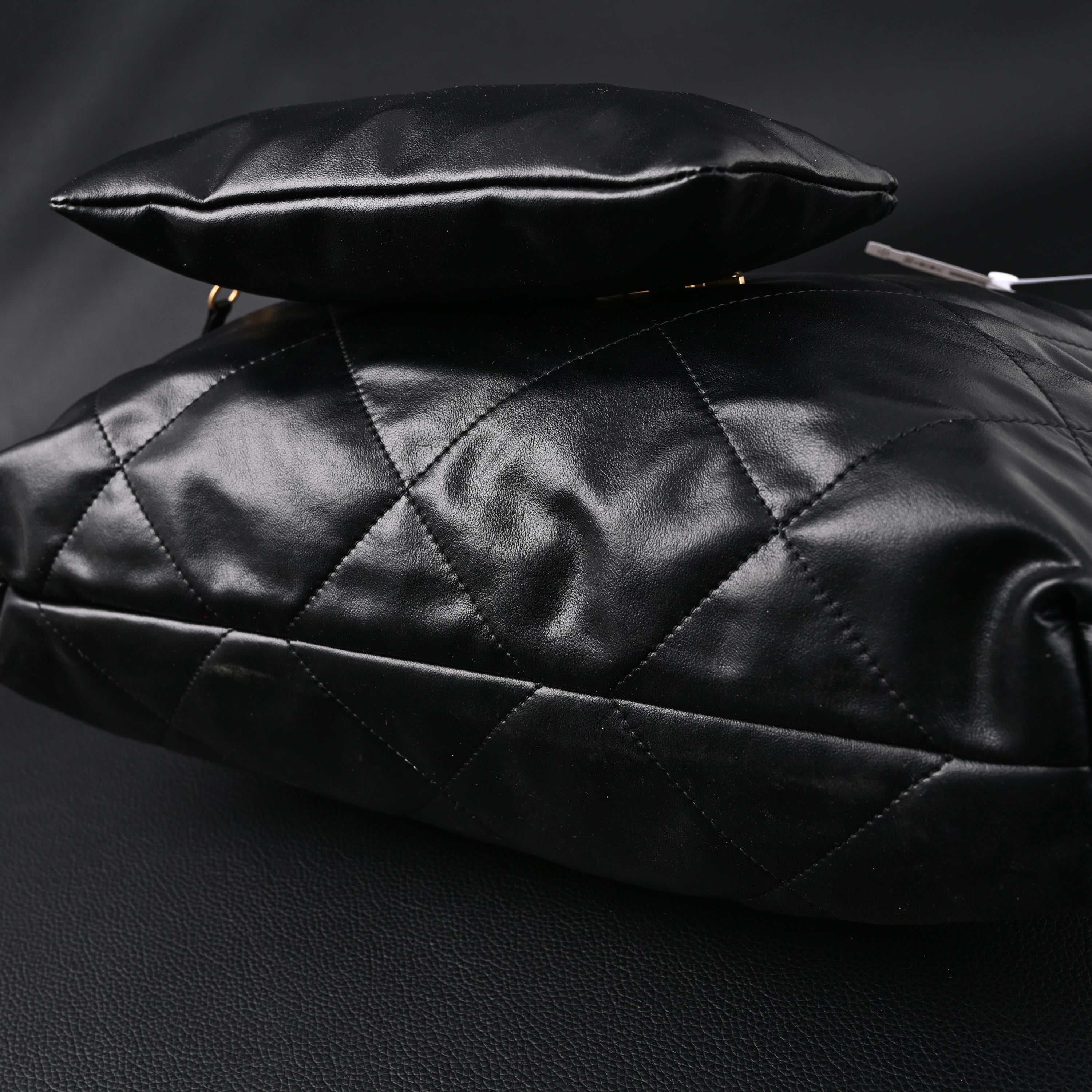 19 Flap Bag  Black Quilted Lambskin with Gold & Ruthenium Hardware