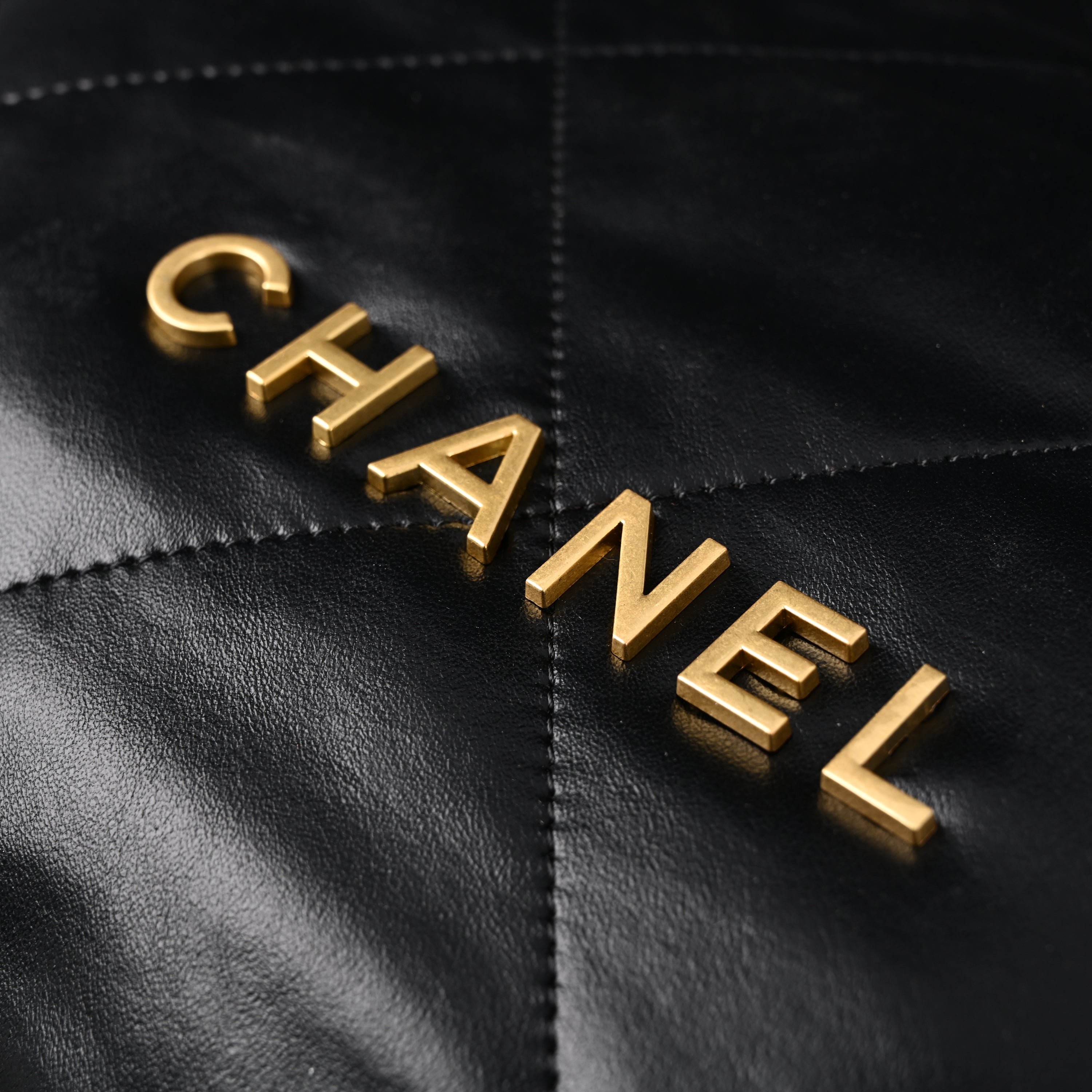 19 Flap Bag  Black Quilted Lambskin with Gold & Ruthenium Hardware