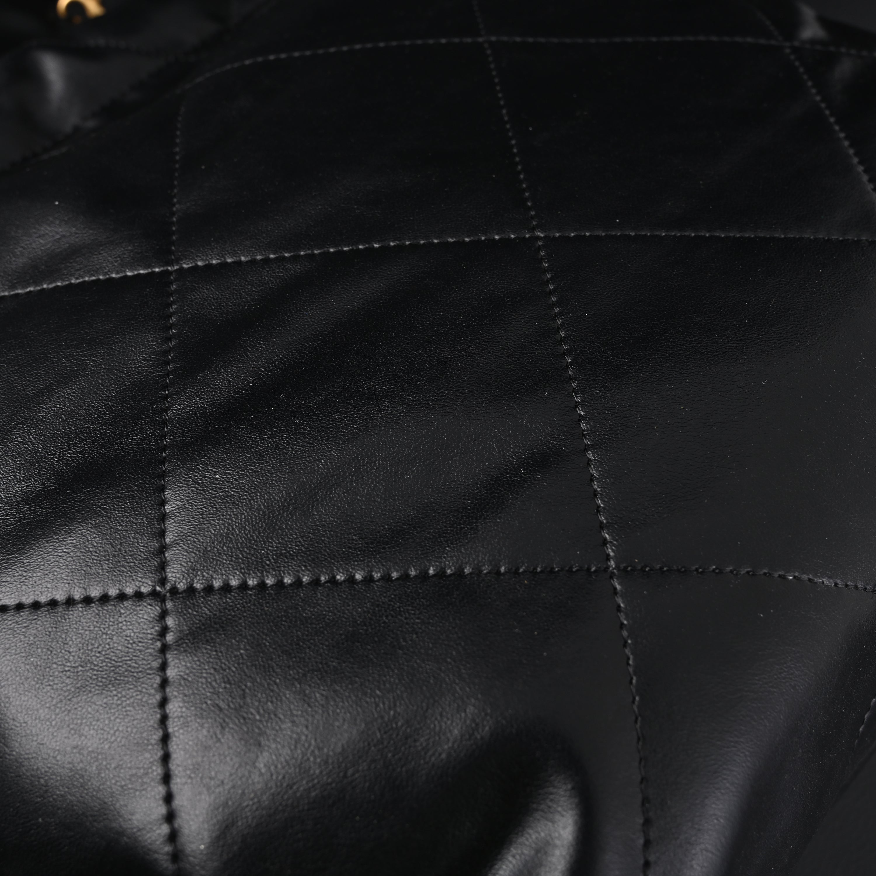 19 Flap Bag  Black Quilted Lambskin with Gold & Ruthenium Hardware