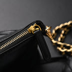 19 Flap Bag  Black Quilted Lambskin with Gold & Ruthenium Hardware