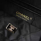 19 Flap Bag  Black Quilted Lambskin with Gold & Ruthenium Hardware