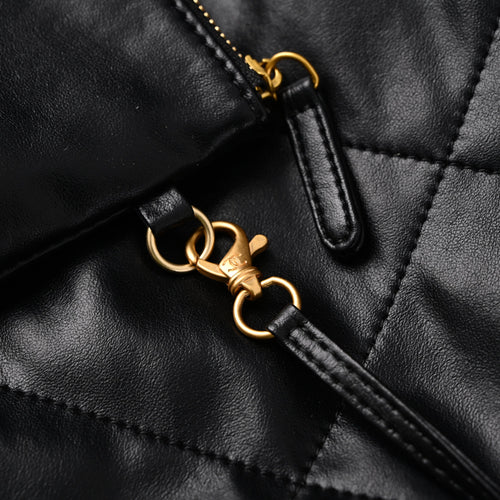 19 Flap Bag  Black Quilted Lambskin with Gold & Ruthenium Hardware