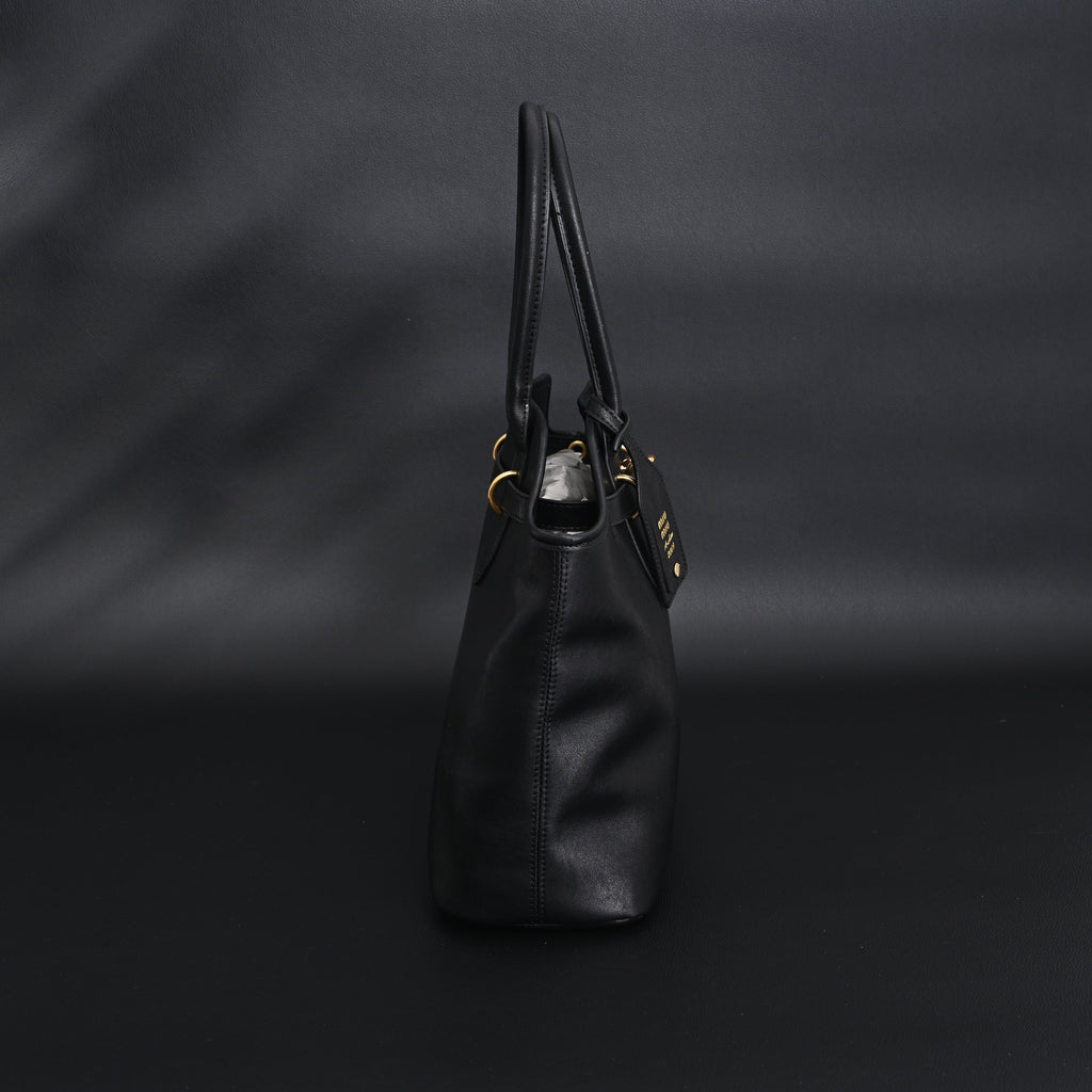 Miu Miu Leather Tote Bag  Classic Black