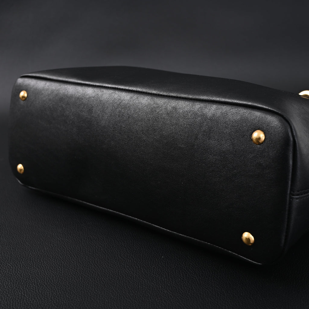 Miu Miu Leather Tote Bag  Classic Black
