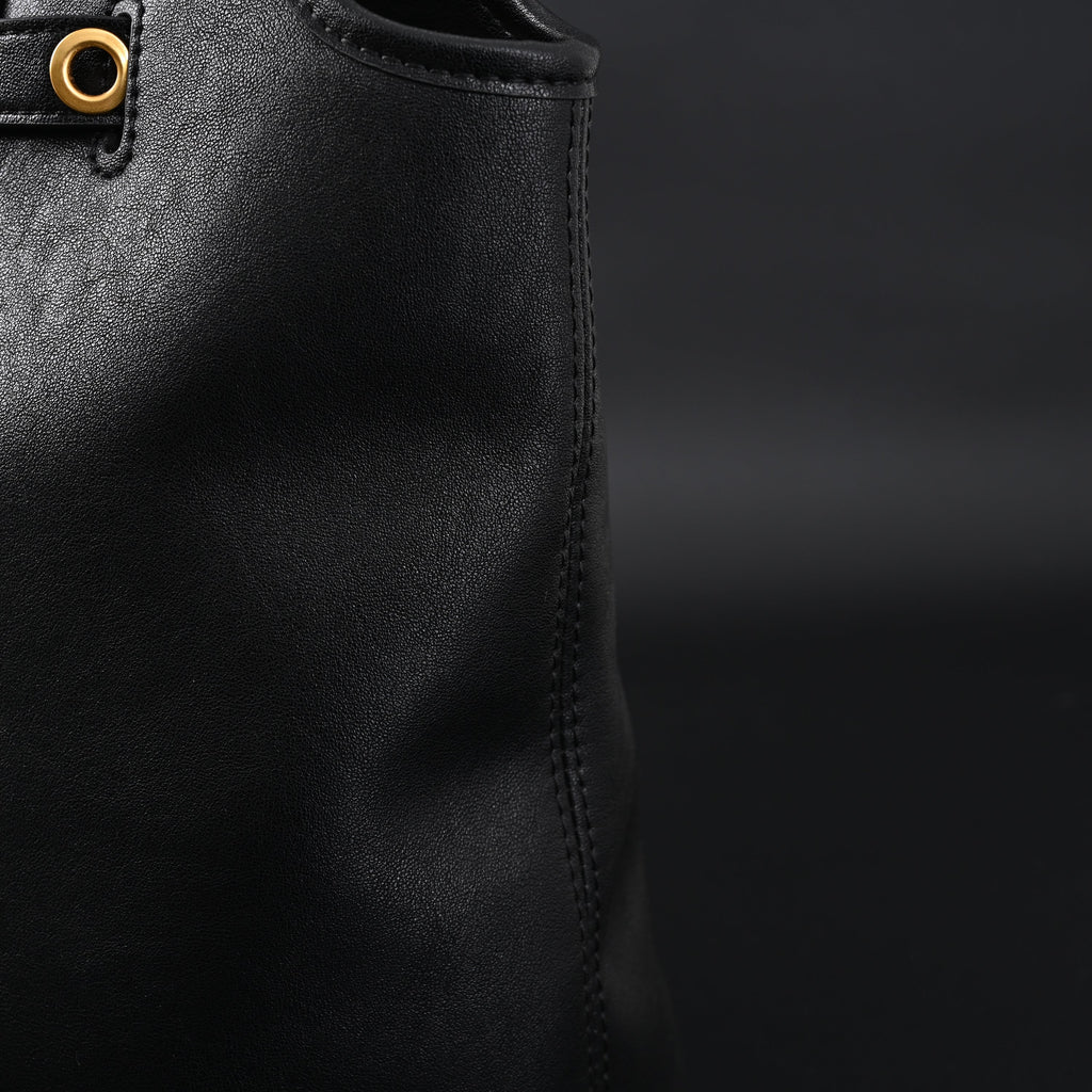 Miu Miu Leather Tote Bag  Classic Black