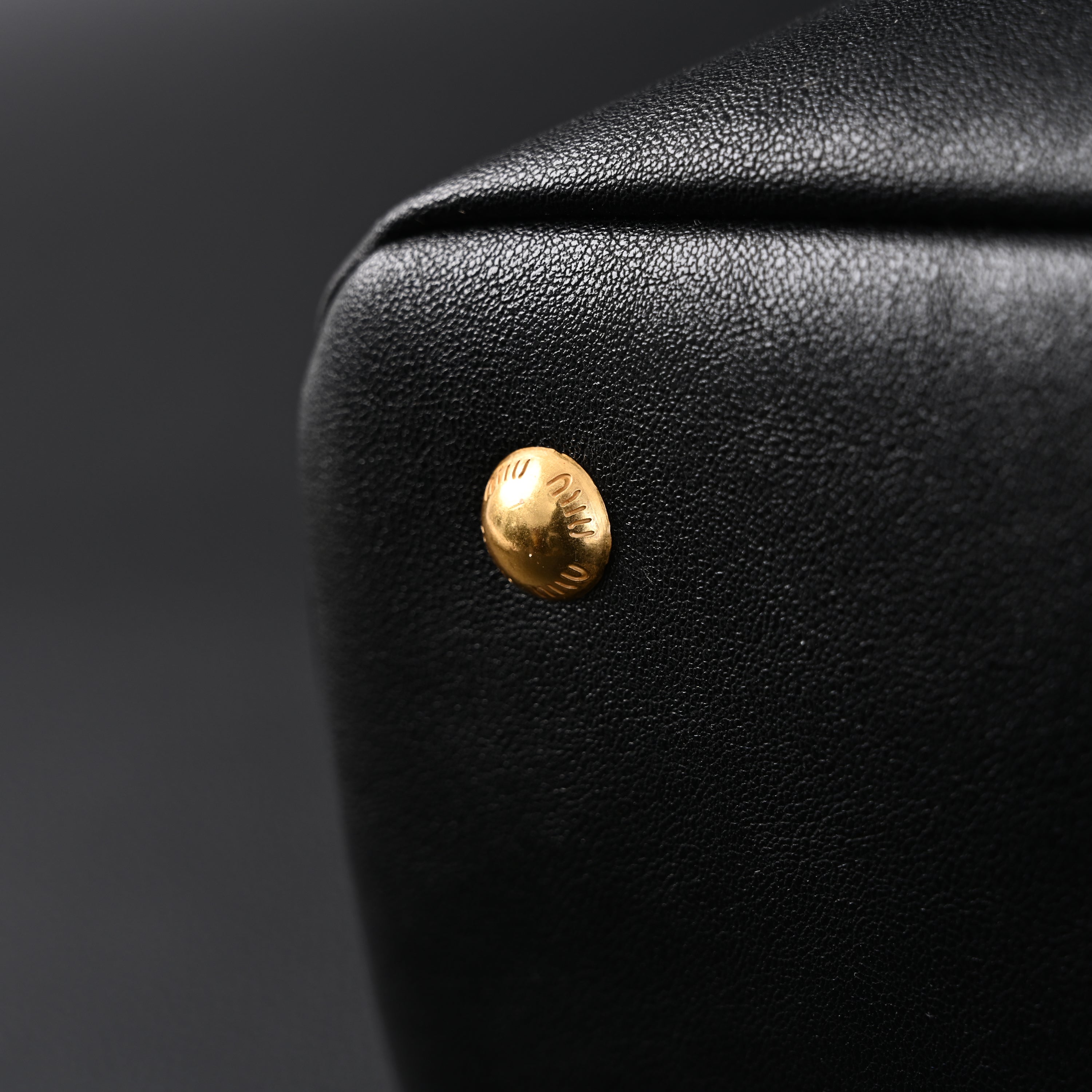 Miu Miu Leather Tote Bag  Classic Black