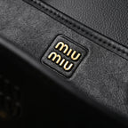 Miu Miu Leather Tote Bag  Classic Black