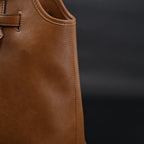 Miu Miu Leather Tote Bag  Elegant Caramel Brown