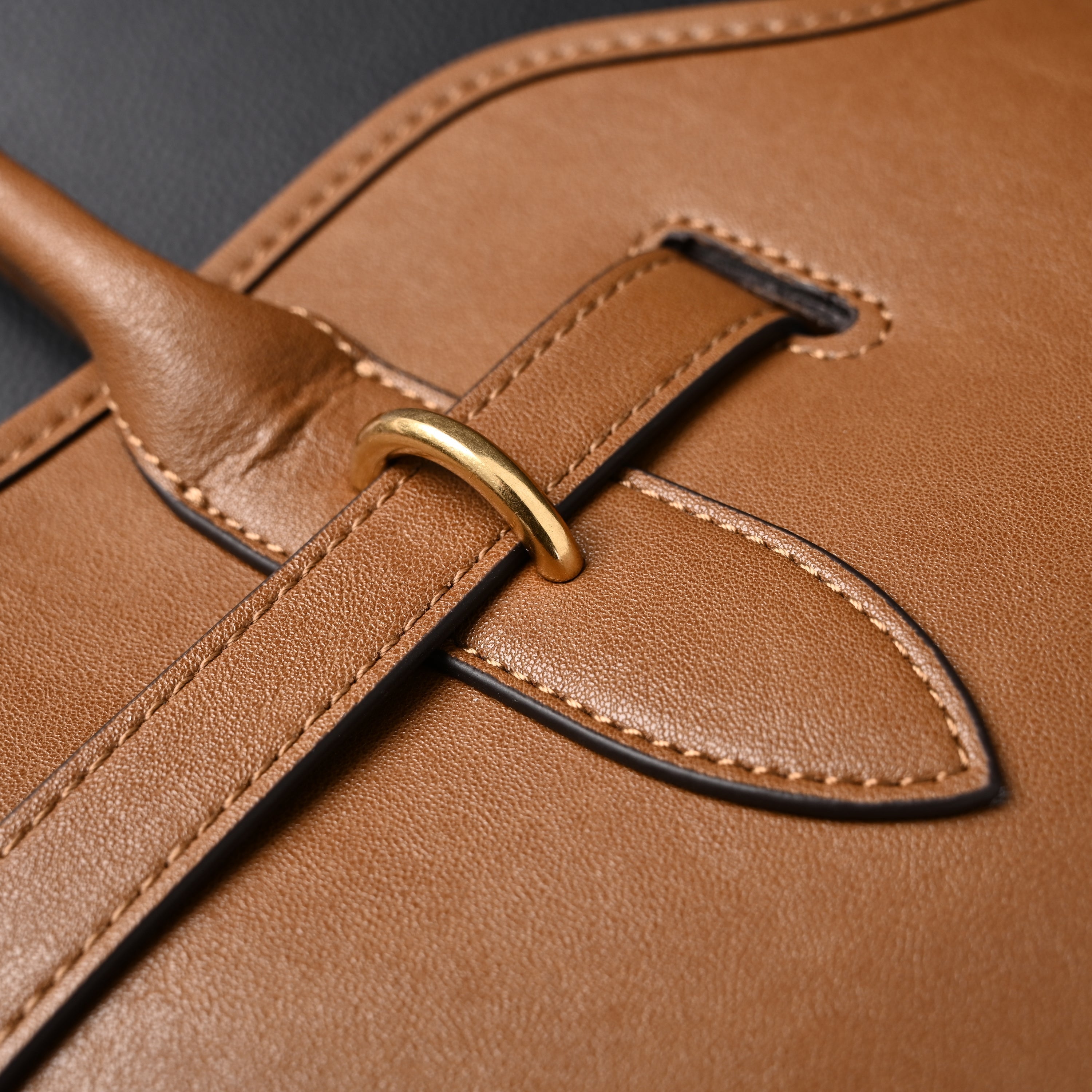 Miu Miu Leather Tote Bag  Elegant Caramel Brown
