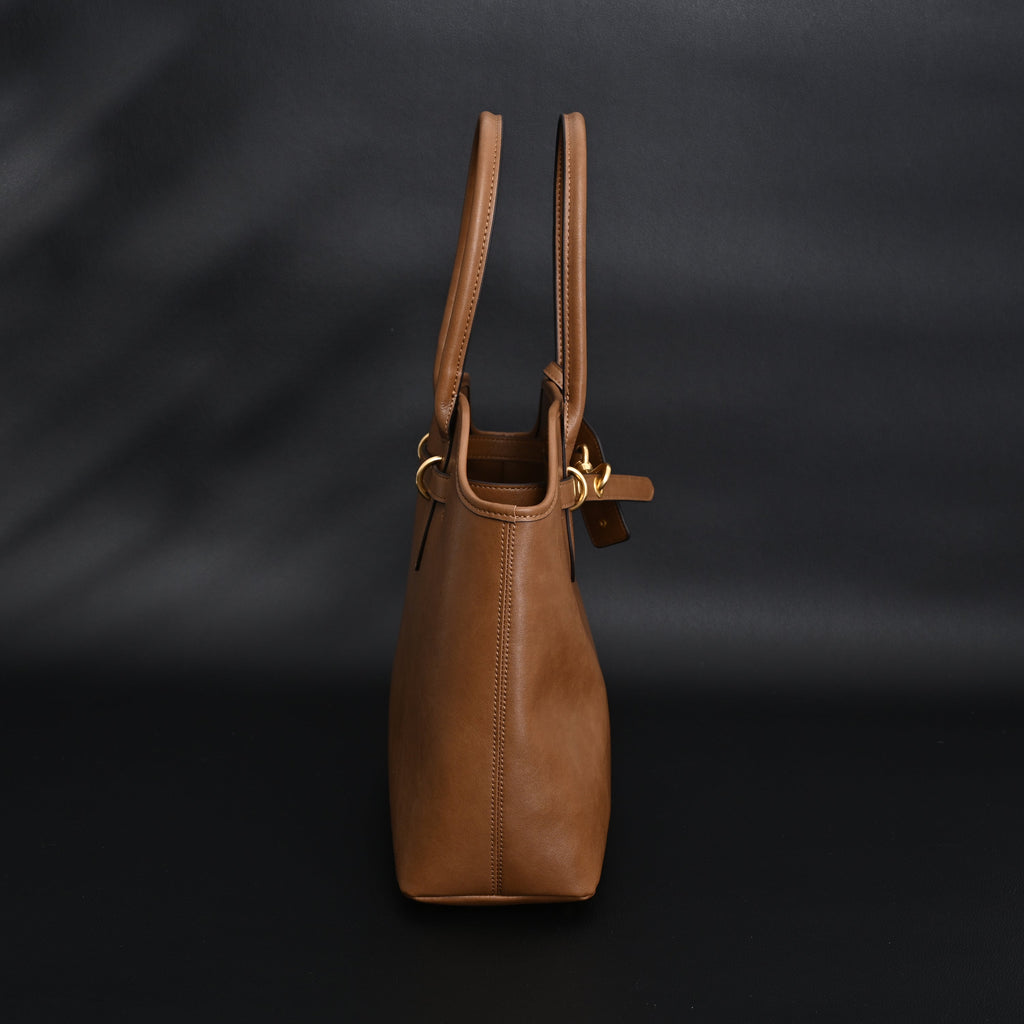 Miu Miu Leather Tote Bag  Elegant Caramel Brown