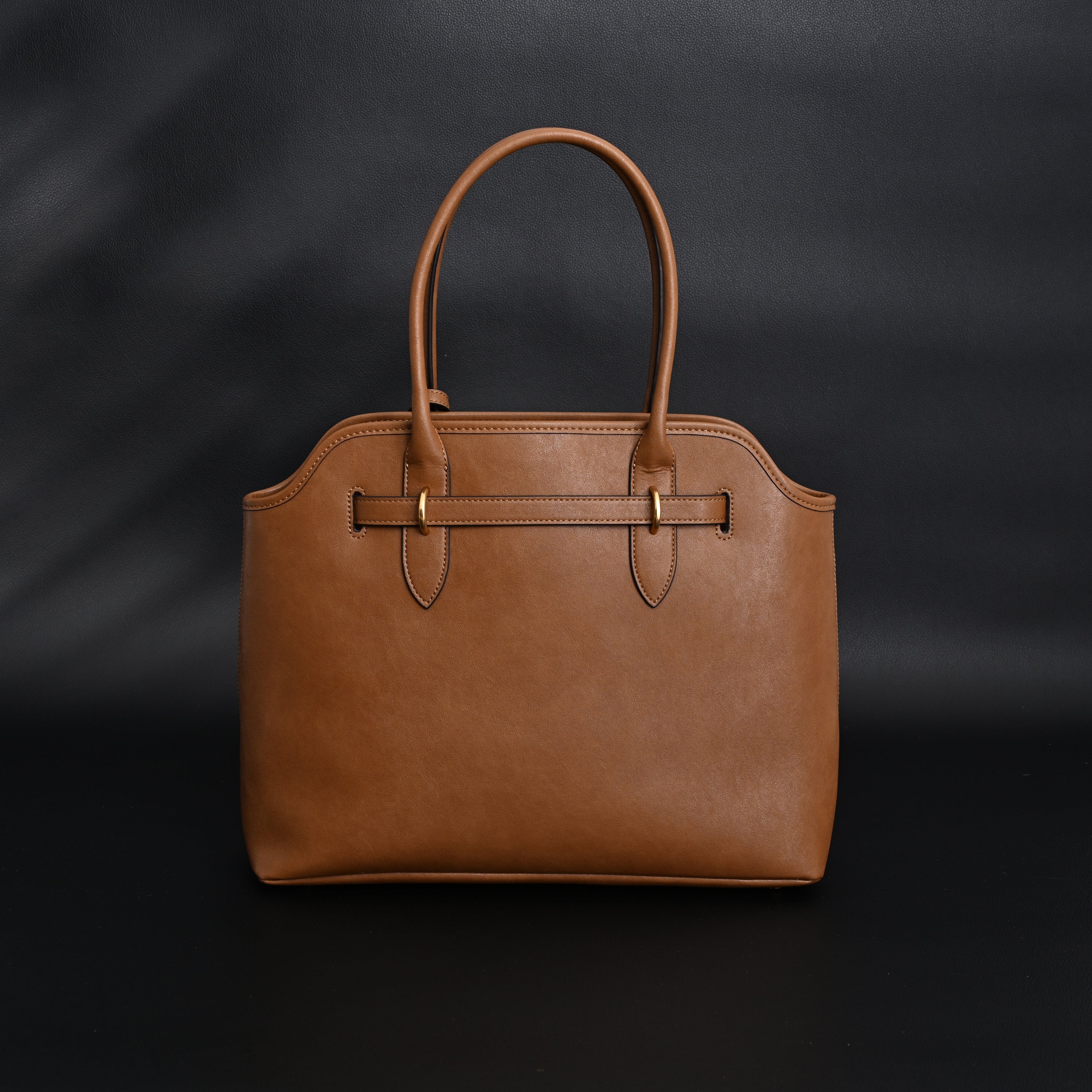 Miu Miu Leather Tote Bag  Elegant Caramel Brown
