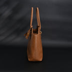 Miu Miu Leather Tote Bag  Elegant Caramel Brown