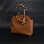 Miu Miu Leather Tote Bag  Elegant Caramel Brown
