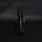 Miu Miu Black Leather Satchel Bag  Medium Structured Tote