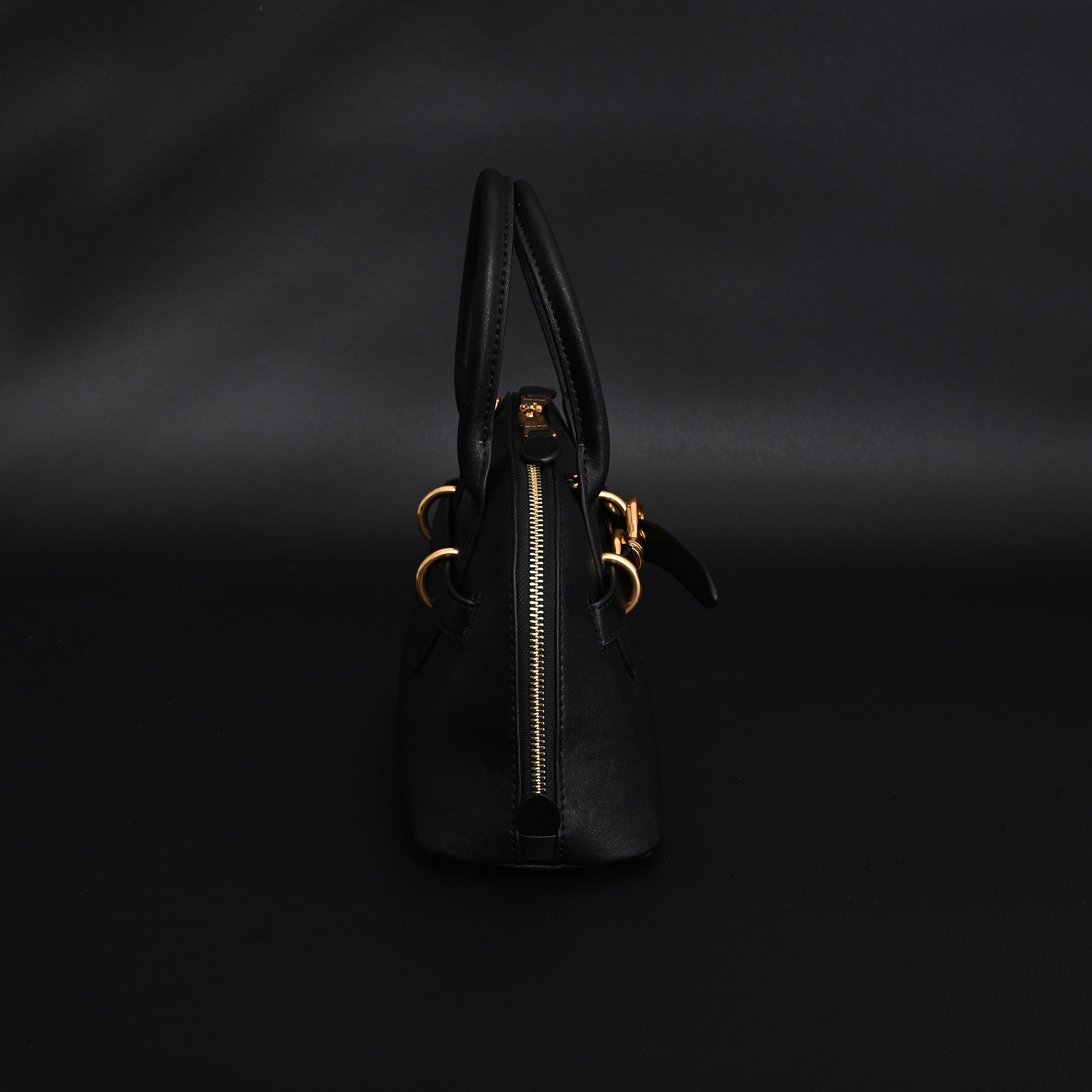 Miu Miu Black Leather Satchel Bag  Medium Structured Tote