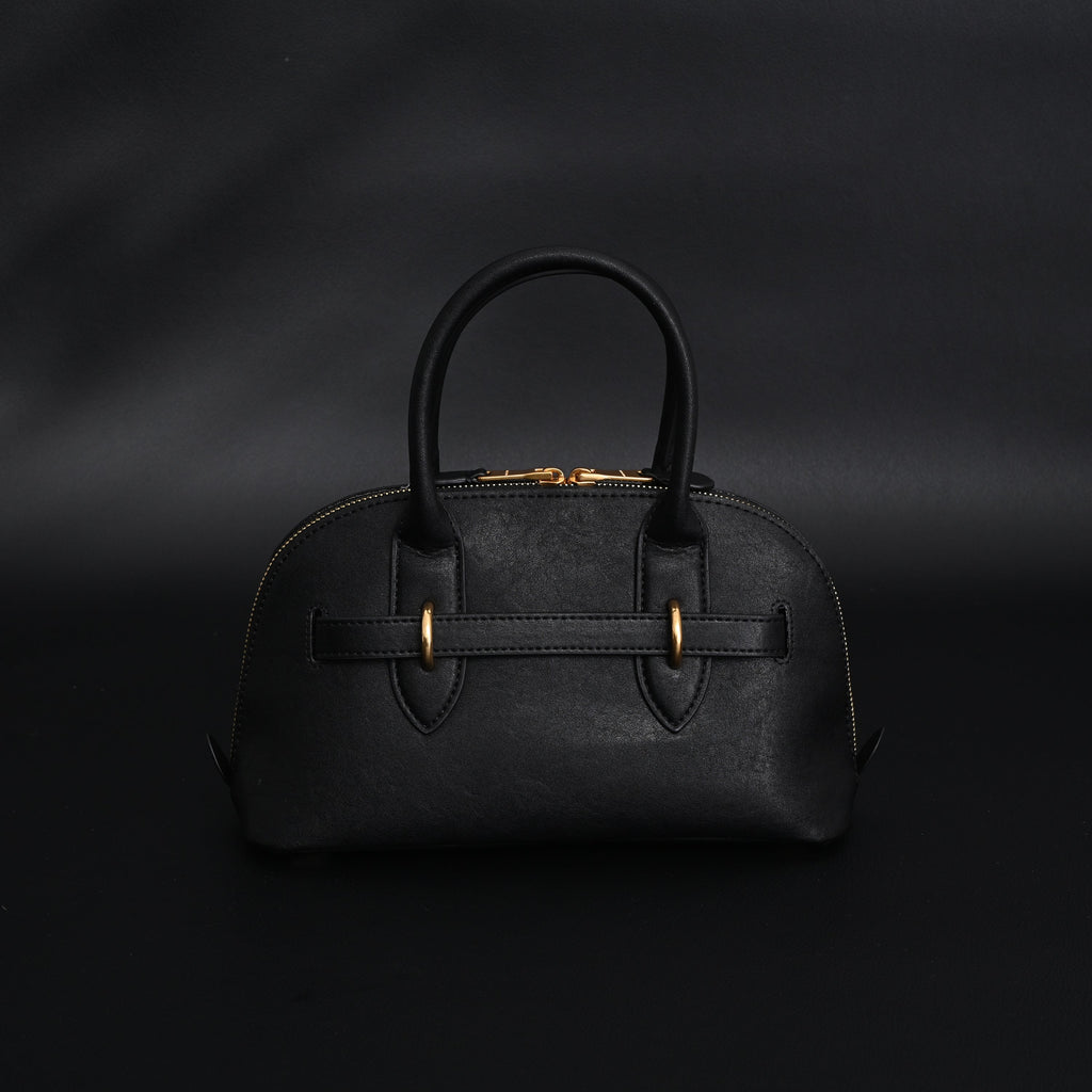 Miu Miu Black Leather Satchel Bag  Medium Structured Tote