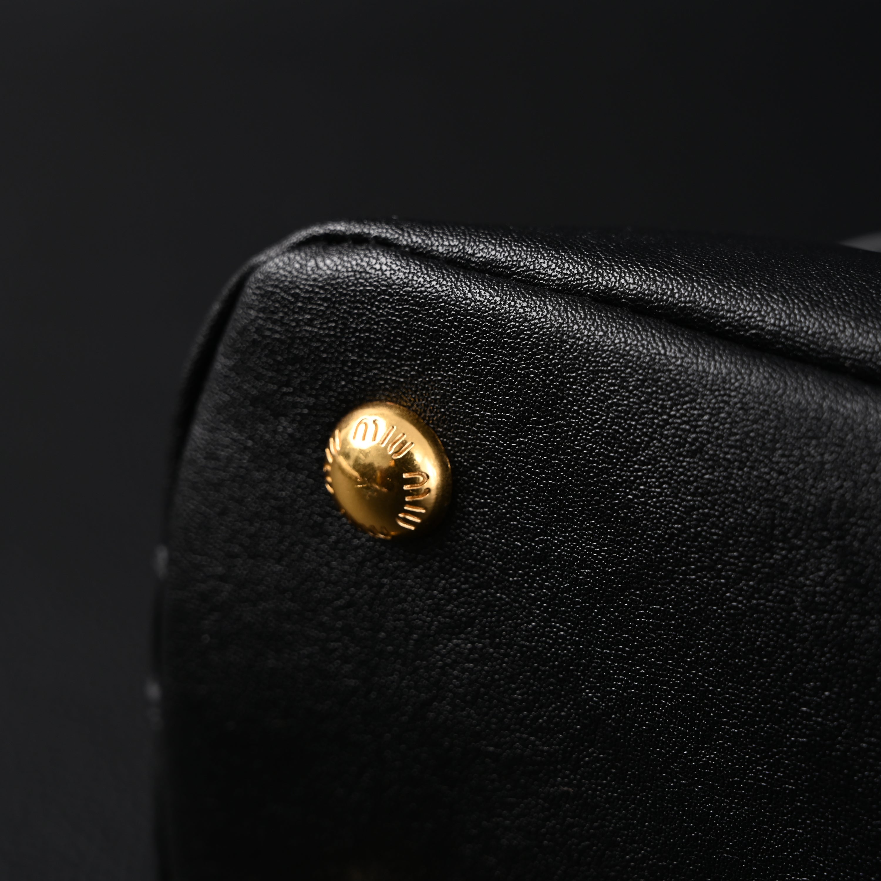 Miu Miu Black Leather Satchel Bag  Medium Structured Tote
