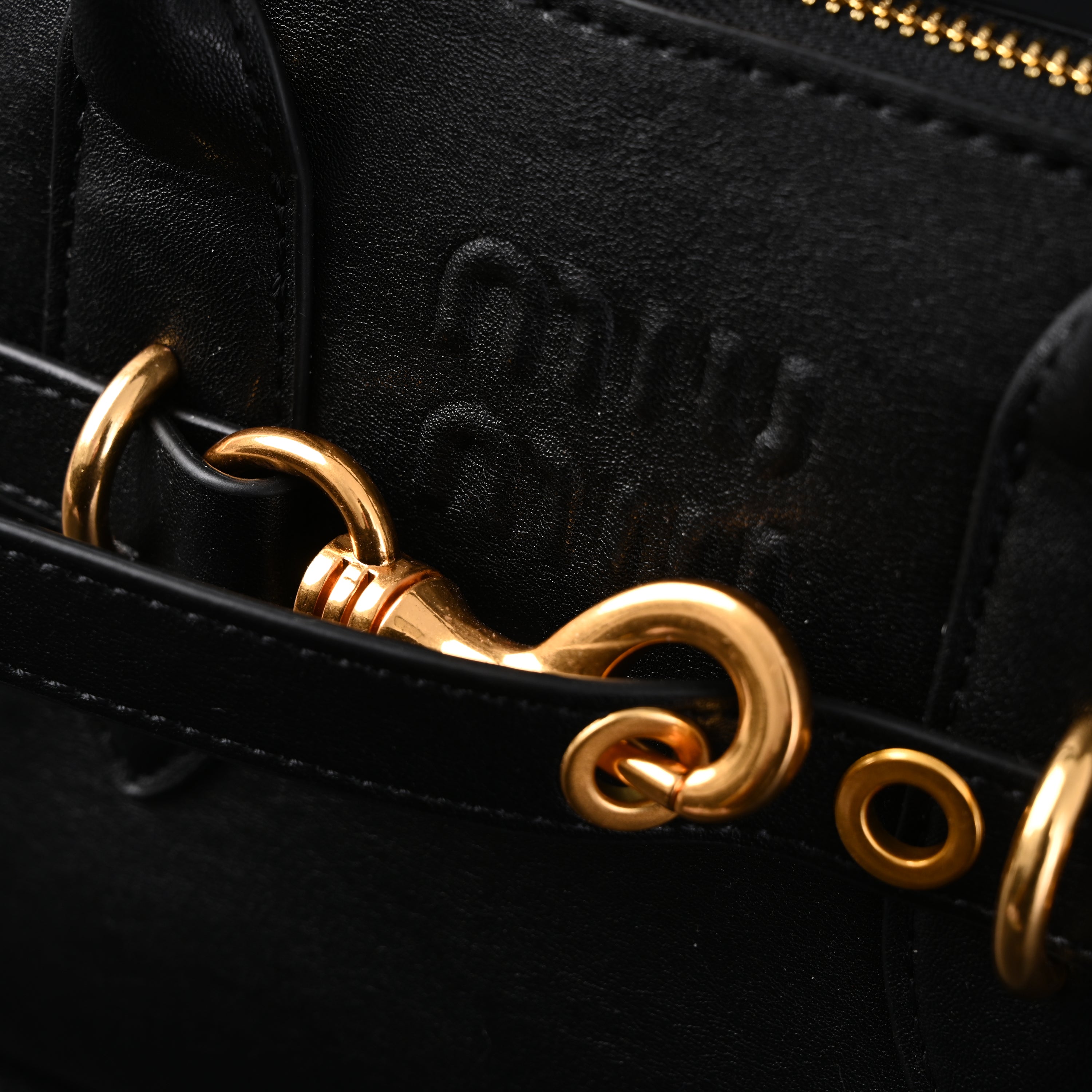 Miu Miu Black Leather Satchel Bag  Medium Structured Tote