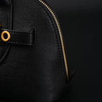 Miu Miu Black Leather Satchel Bag  Medium Structured Tote